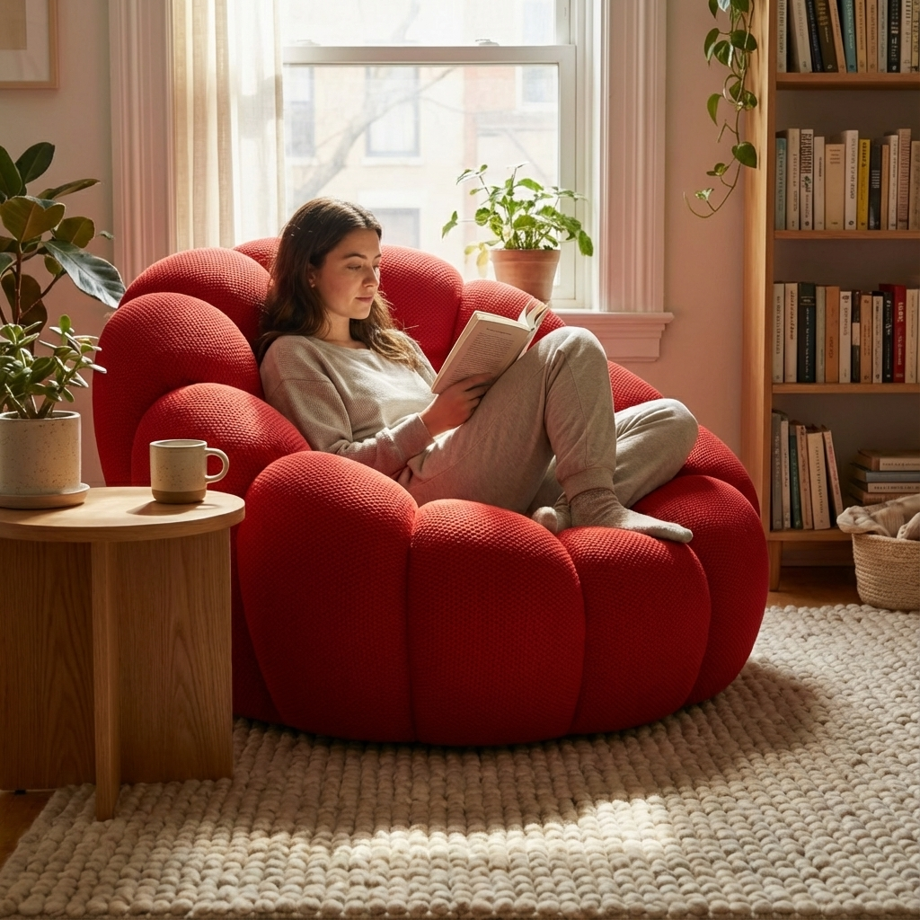 Lumo Mini - Fauteuil Bubble Compressé Rouge