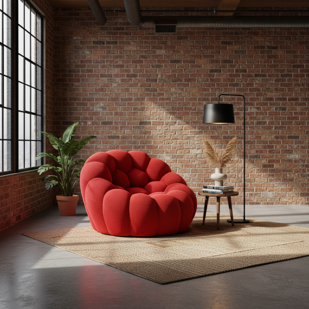 Lumo Mini - Fauteuil Bubble Compressé Rouge