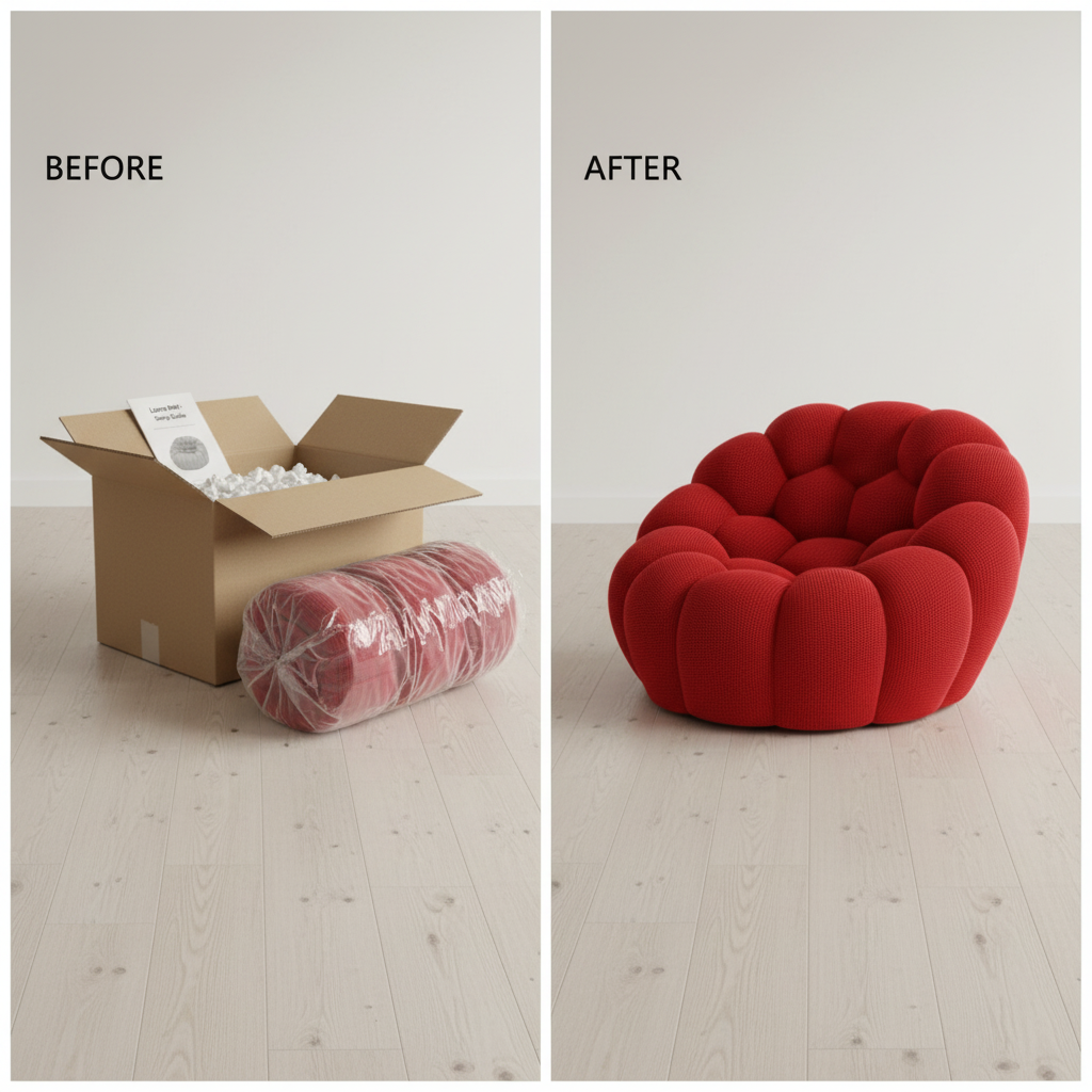 Lumo Mini - Fauteuil Bubble Compressé Rouge